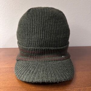 VINTAGE REI Men's Dark Green Ribbed Knit Cap